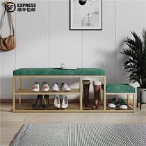 Net red luxury enter household shoe stool household doorshoe frame soft bag cushion porch mask without installing the test room to wear shoe stool