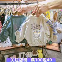 Boys coat spring and autumn models 2019 new baby jacket children cartoon foreign style shirt handsome Korean version