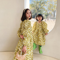 Special pro-son-fit crushed floras dress 2021 spring new high-end holiday wind bubble sleeveless dresses Mother woman dress