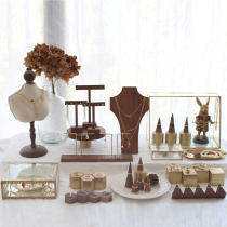 Walnuts Wood Set Jewelry Rack Shop Window Suit Desktop Jewelry Props Full Multipurpose Show Shelf Display Shelf