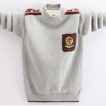 Childrens clothing thickened plus velvet childrens sweater 12-year-old boy middle-aged kid base sweater 15-year-old boy autumn and winter