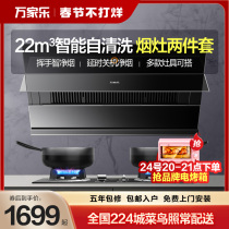 Wan Jiale AL061 suction range hood large suction side suction large fire stove gas natural gas stove two-piece set