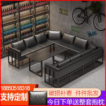 Retro Bar Table And Chairs Combined Clear Bar Industrial Wind Restaurant Dining Table Small Tavern Leisure Area Café Seat Sofa