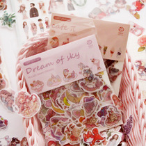 100 bags of cute hand account stickers Korean girl heart small fresh decorative material hand account tool set