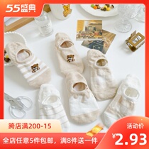 Invisible Socks Children Short Socks Summer Thin cute Japanese Tie Cartoon Little Bear Sweet Korean version Ins Chaosho Shallow Boat Socks