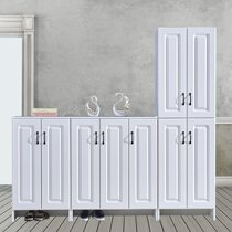 Yifei furniture shoe cabinet blister door porch cabinet creative combination Louver shoe cabinet large capacity Film pressure shoe cabinet customization