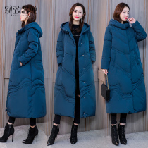 Cotton-padded womens long 2021 Winter new Korean version of loose knee-thick explosive down cotton-padded jacket jacket