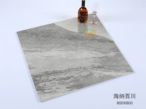Even grain large plate 800 * 800 tiles through body marble floor tiles Jazz white floor brick living room non-slip floor tiles
