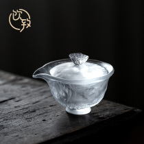 Drink to ancient method glazed glass frozen burn kung fu tea set cover bowl pure handmade tea bowl hand grab cup single mouth teacup