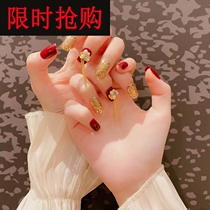 Chinese Wedding Xiuhe Clothing Wedding Bride Nail Paste Finished Short Self-adhesive Nail Patch Lasting Wearing Style