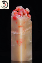 Bahrain Chicken blood stone National stone Kui Bao Gold Stone Seal carving seal Changhua Chicken blood Dharma ornament Lao Tian Huang frozen