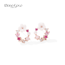 Flower earrings femininity Korean net celebrity 2021 new trendy earrings 925 silver needle summer ear clip without pierced ears