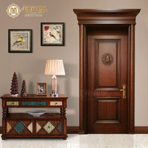  Meimelis carved indoor pure log door Solid wood concierge door Teak red oak pineapple grid package installation Y33