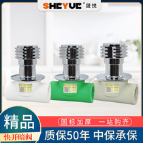 Shengyue pure copper ppr fast open dark valve valve water pipe aluminum alloy 4 points 6 points boutique home decoration pipe accessories gray green