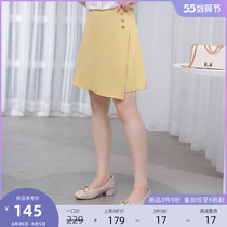 MSShe big code womens dress 2022 new fat mm summer dress cut-age slim irregular design short A-character half-body dress