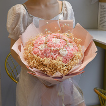 Sky stars dry flowers with roses to show bouquet Valentines Day Gift for Girlfriend Gift