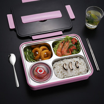 304 stainless steel insulated lunch box bento box student office workers large capacity lunch box male quadrate with soup plate