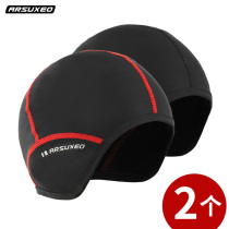 Autumn and winter helmet lined hat bicycle riding equipment pullover hat warm fleece running sports headgear ear protection