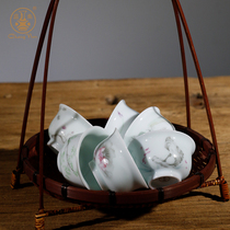 Changnan ceramic tea cup Jingdezhen porcelain Kung Fu tea set Tea cup Drinking tea small cup Tea cup Pastel cup