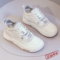 Hong Kong leather high gang white shoes girl 2022 new casual shoes ugly soles sneakers soft soles