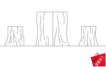 Imitation stump table stool facade cad drawing garden landscape node detailed cad drawing