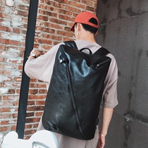 Hong Kong new trend bag mens large capacity travel backpack leather backpack camera backpack