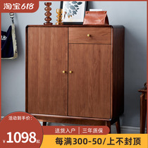 Solid Wood Large Capacity Shoe Cabinet Home Doorway Xuan Closing Cabinet Adjustable Locker Minima Shoe Shelf Close To Wall Partition Cabinet