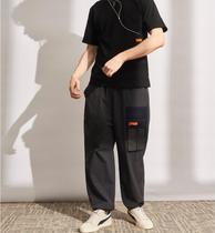 REFLCTIVE 2018SS special fabric pocket drawstring loose stitching Joker cocking sports trousers