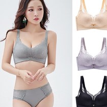 Small chest gathered female rimless summer bra comfortable bra closed milk breathable thin section medium and thick adjustable underwear
