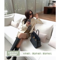 Pay Wise NHour Import Italian Flower Yarn Round Neckline Fur Coats Women Coarse Flowers Fashion Coats Spring Autumn