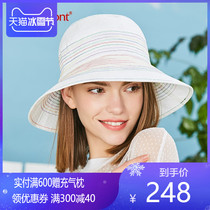 KENMONT Carmon women outdoor spring and summer sun hat fisherman hat big eaves breathable color line embroidery KM-3645