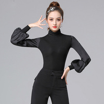 Dambao Rooku Winter Long Sleeve Dance Suit Women Blouse Latin Dance Dress Gush Dancing Clothes High Collar Morden Dance Practice