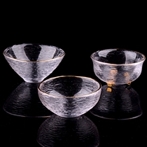 New special price day style hammer eye pattern transparent small tea cup sketching glass goblet with tea cup utiliturt tea with personal single cup