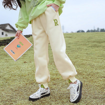 Girls' pants spring and autumn style 2022 new medium and large children's loose casual sports pants girls' spring clothes white