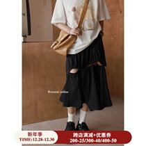 Ouyang Xi rose jacquard hollow design sense skirt new a character high thin fashion temperament sweet and spicy skirt