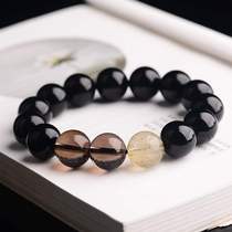 McLing-Ling Jiqing Hall 2022 Black Shine Stone Bracelet Blonde Tea Crystal-Crystal Picking Good Fortune-Official Web Men and Women