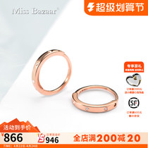 18k Diamond Earring Rose Gold Round Diamond Gem Ear Nail Simply Roll Diamond Ear - cranking Woman