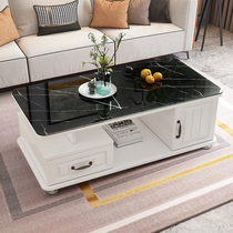 Tea table minimalist modern small household type home glass tea table living-room table Easy creative tea table TV cabinet Composition