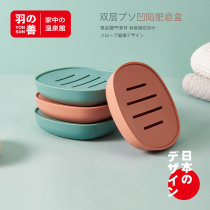 Soap box Creative drain two-pack soap shelf hole-free soap box Personality cute bathroom soap box
