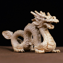 Peach Wood Dragon ornaments Zhaocai town house Wangcai Qinglong Zodiac Dragon wooden cute car accessories