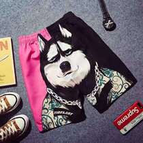 Cang Shi Yishu co-name casual shorts mens summer large size loose beach pants couple quick-dry printing five-point pants tide