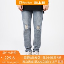 Cccm cmESSENTIALS National Tide brand Foundation elastic hole washing do old jeans Joker casual