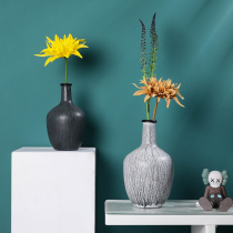 Nordic simple big belly imitation ceramic glass vase Japanese Bell horse drunken wood flower arrangement hydroponic floor transparent large bottle