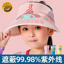 Child sunscreen hat cover anti-UV summer sun hat woman treasure boy beach big hat hat with sun hat