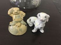  Porcelain ornaments pigs and dogs together nostalgic collection of film and television props