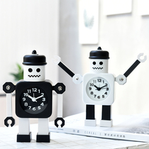 Childrens cute creative alarm clock 2020 new personalized mute student boy robot bedroom desktop alarm