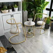  Creative Nordic swing chair rocking chair Net Celebrity cafe milk tea dessert shop leisure table and chair set Balcony rocking chair