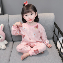 Girls nightgown fall winter flannel collar girl baby winter children split into home clothes in winter