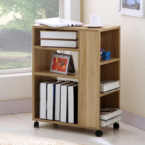 Removable bookcase with wheels Simple storage cabinet Office printer shelf locker