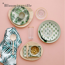  Denmark Bloomingville Cactus plant Flower Watercolor hand-painted tableware Ceramic cup bowl dish Nordic